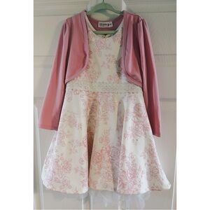 Knitworks Pink and White Embroidered Dress